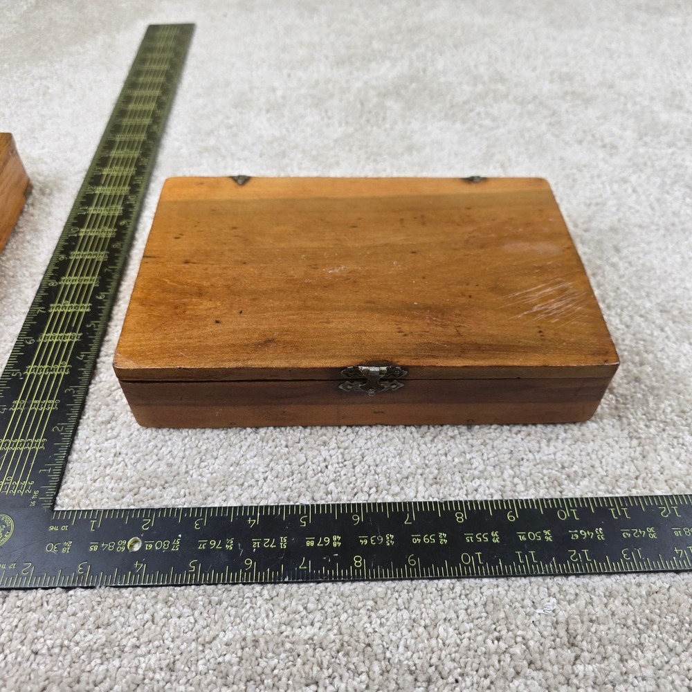 Clinton Auger Drill Bit Set Brown Vintage Wood Box 7pc USA Made Hand Tools